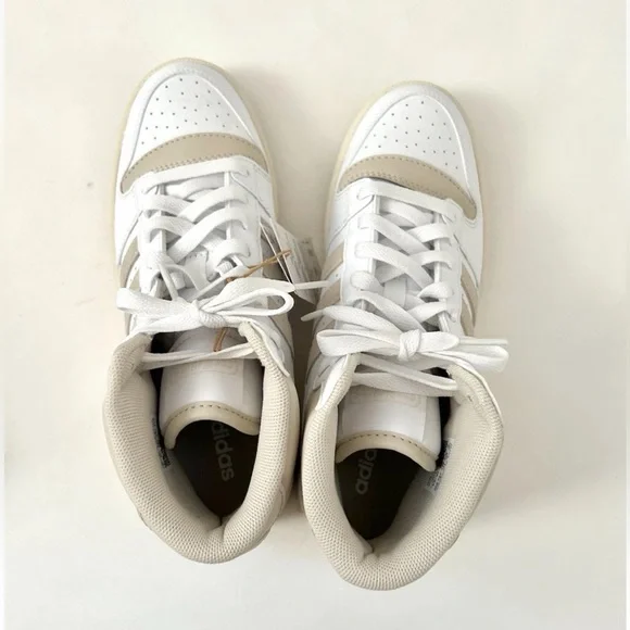 Adidas Break Start Mid Sneaker White Beige Lace Up Women's NWB Size 7 - Picture 9 of 14